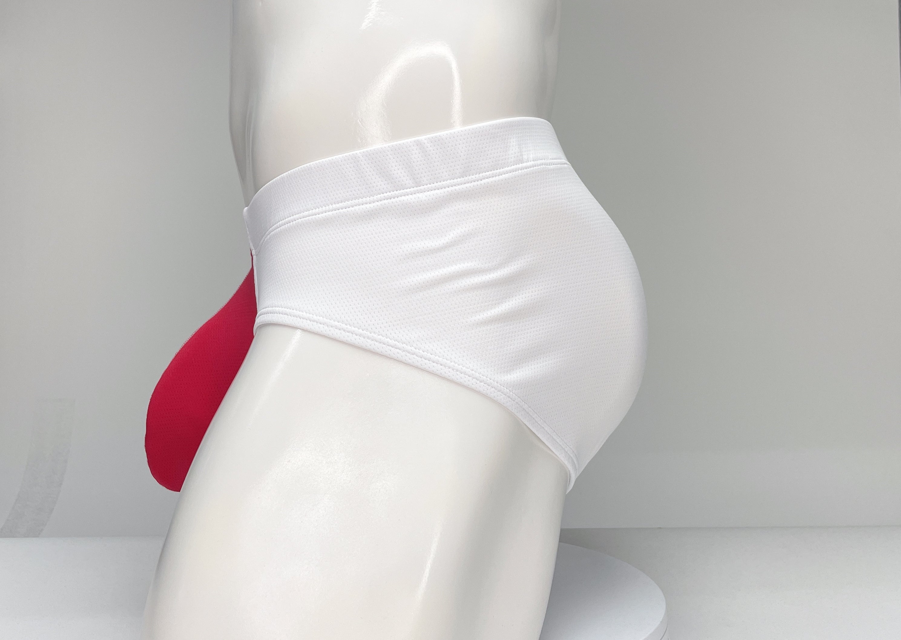 WildmanT Mesh Brief White and Red