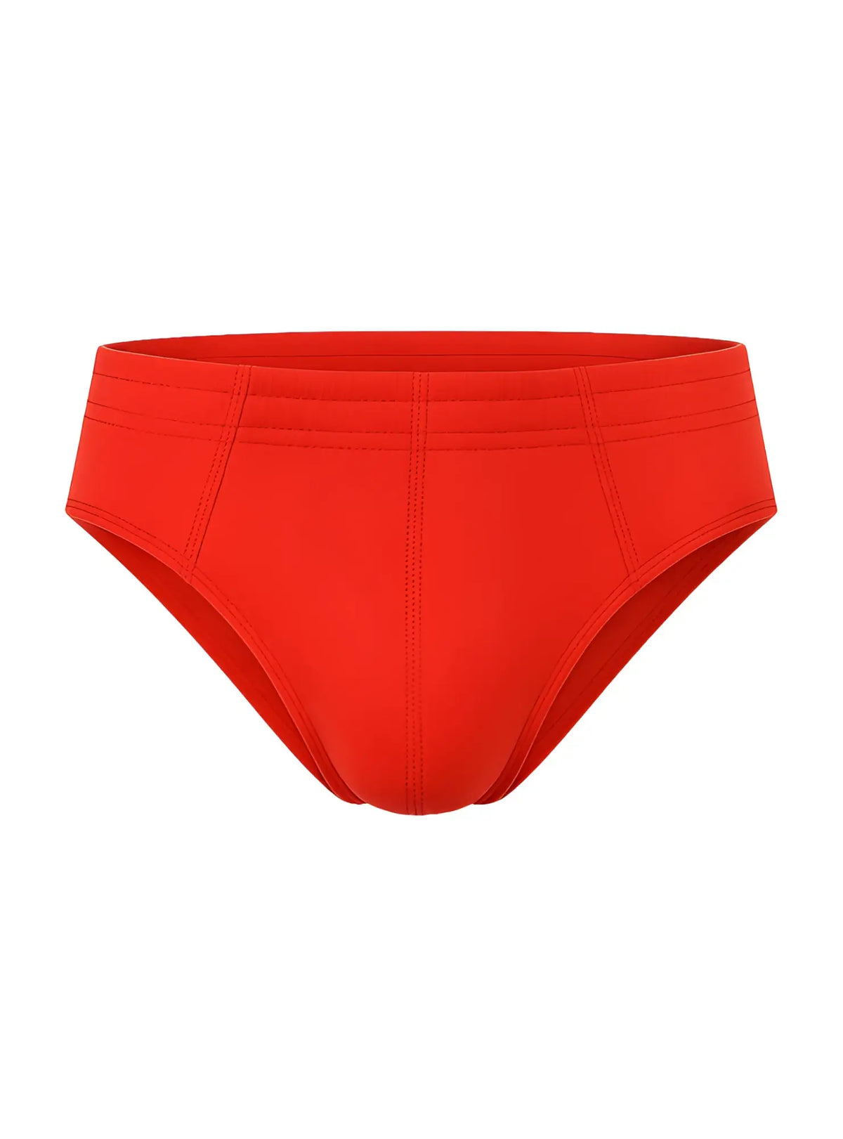 Bright red 100% cotton brief with smooth stretchy fabric and subtle seam detailing for comfortable wear