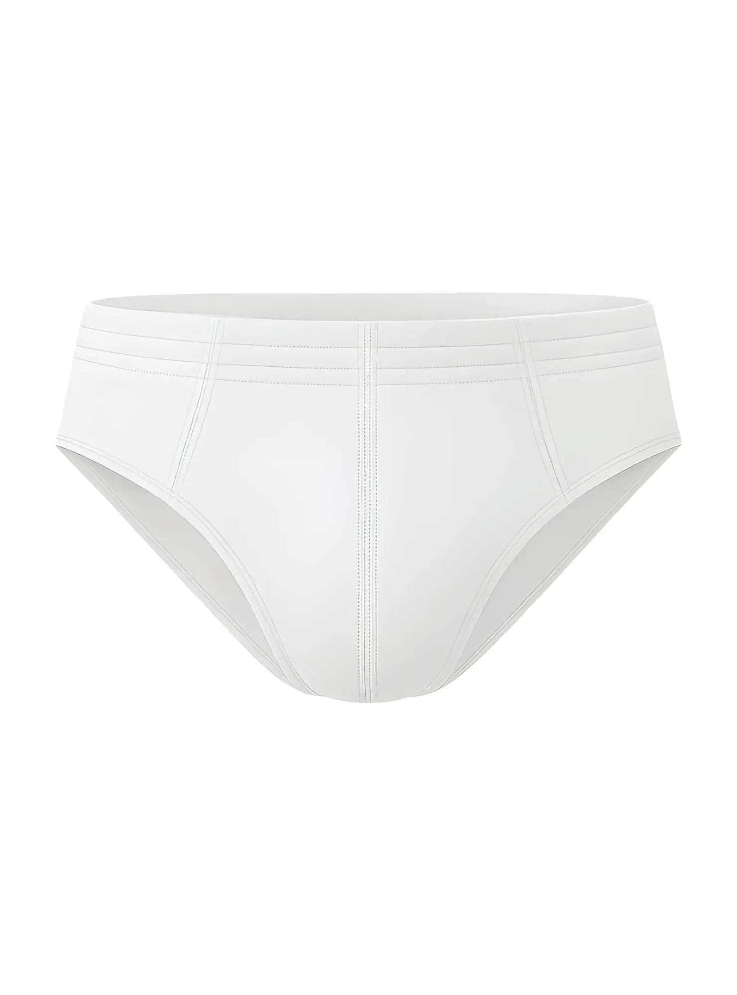 White 100% cotton briefs with subtle stitching details for comfortable everyday wear