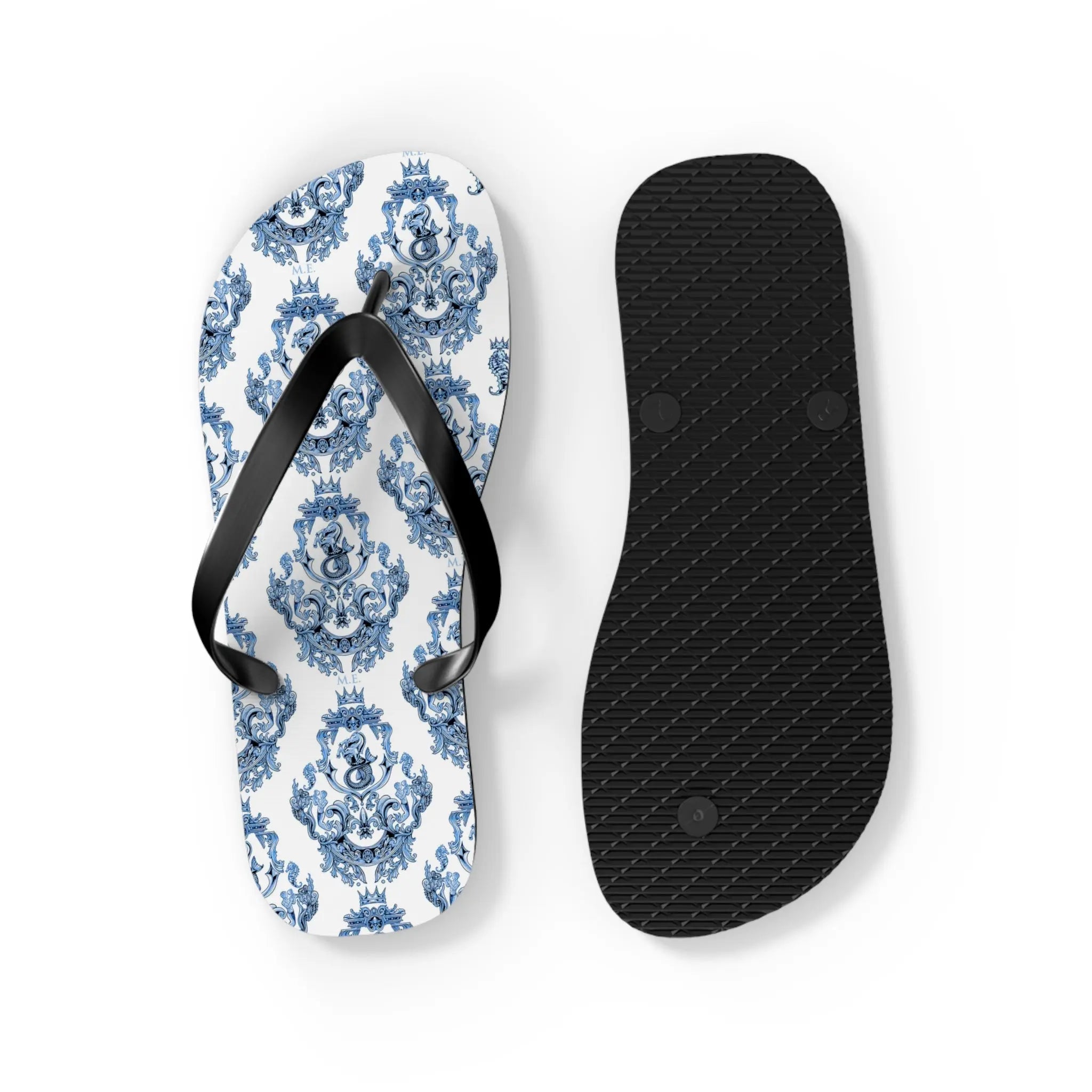 Maris Equi Herren-Flip-Flops in Blau mit Barockmuster