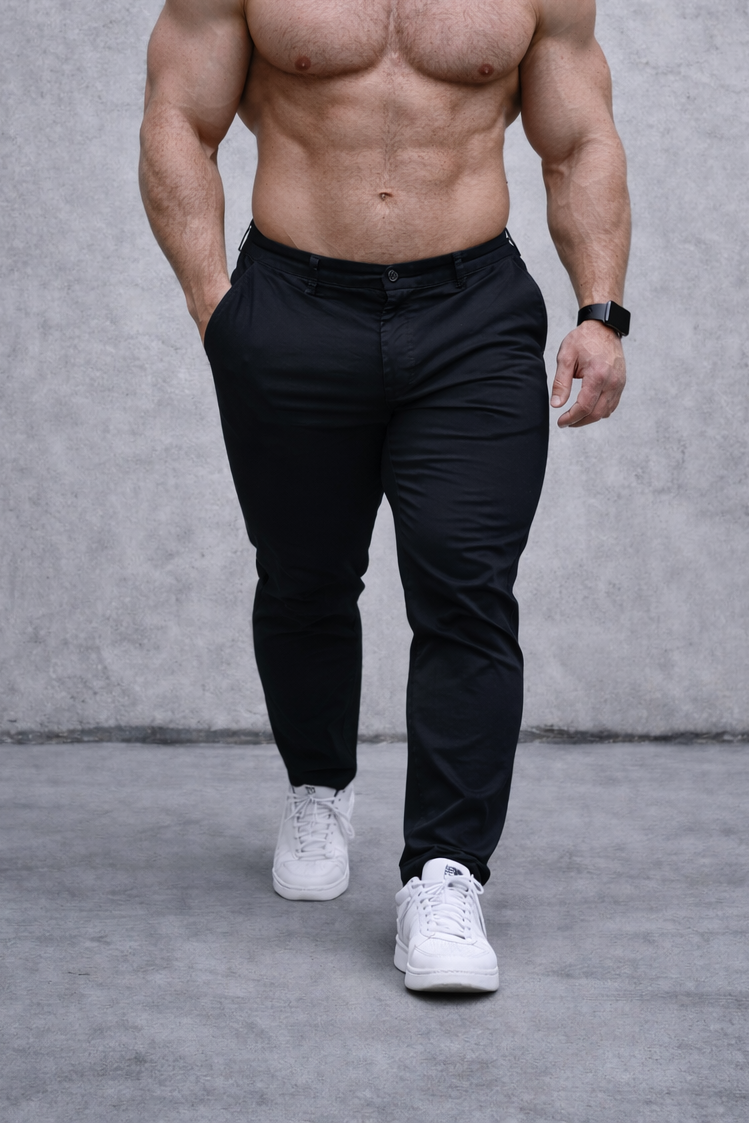 Jed North Herren Fitted Chino-Hose - Schwarz
