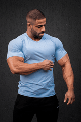 Jed North Agile Kurzarm-Trainingsshirt für Herren - Arktikblau