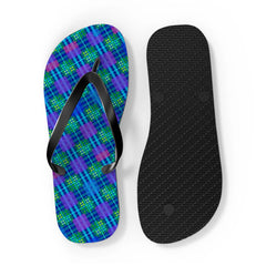 Maris Equi Herren-Flip-Flops mit blauem Schottenkaro