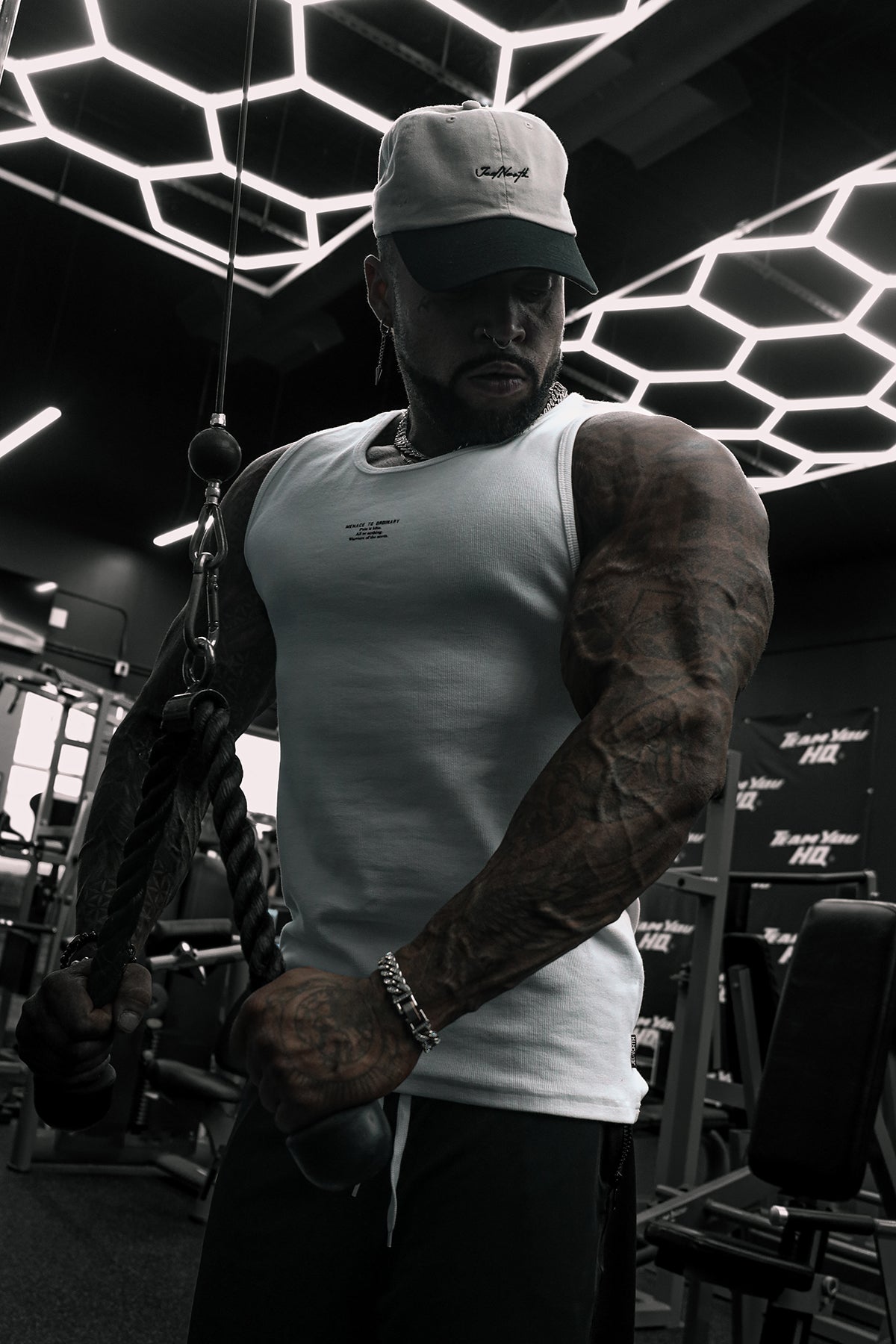 Débardeur de musculation côtelé pour homme Jed North - Blanc