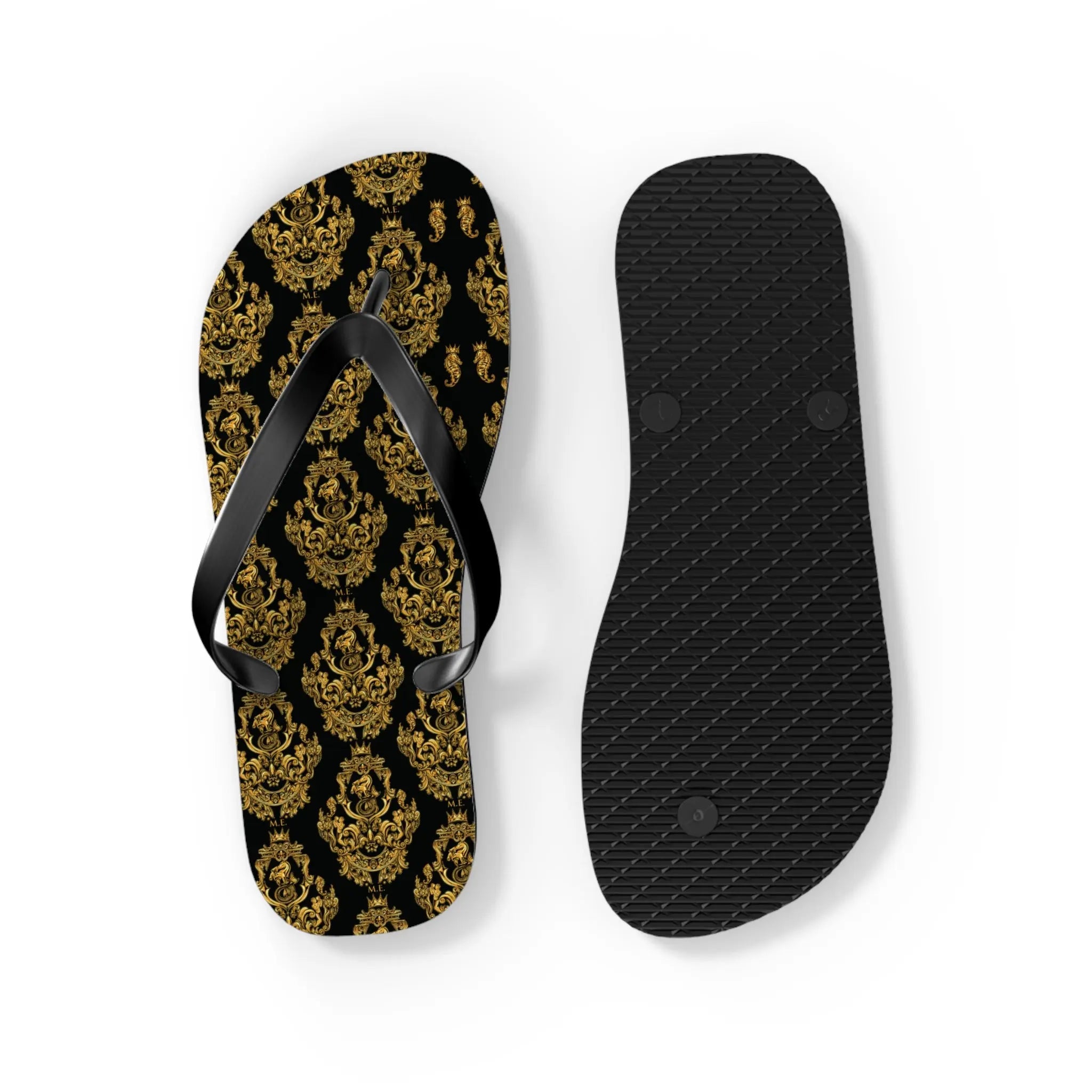 Maris Equi Goldene Barock-Flip-Flops für Herren