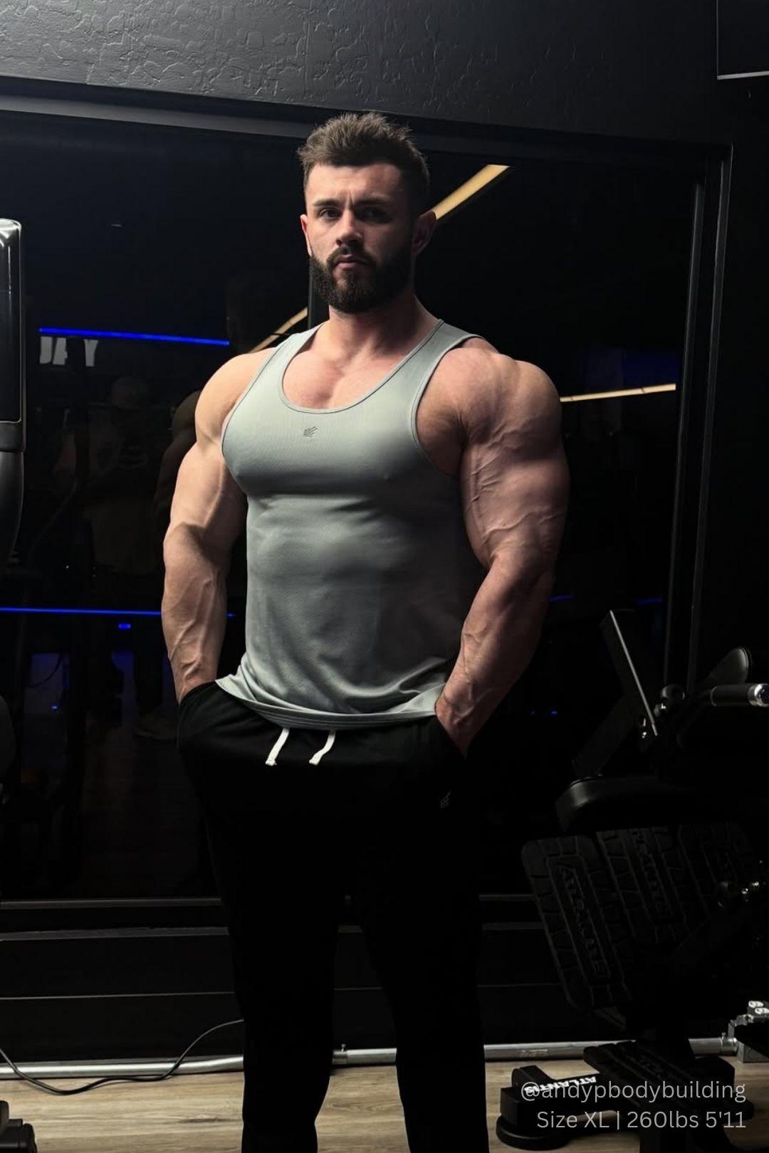 Jed North Alpha Herren-Tanktop aus schnelltrocknender Mikrofaser für das Fitnessstudio – Polar Silver