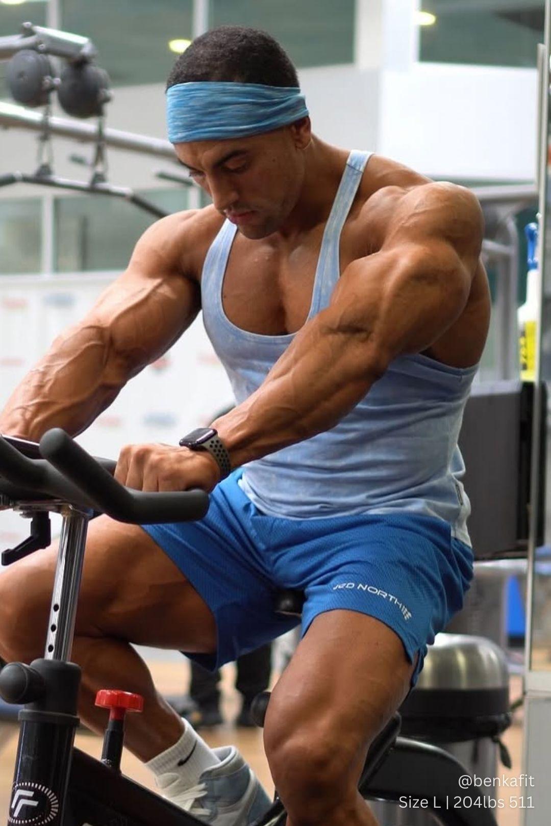 Jed North Herren Retro Washed Bodybuilding Stringer - Himmelblau