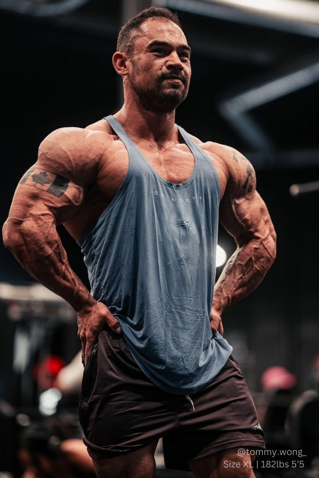 Jed North Herren Classic Bodybuilding Racerback Stringer - Blau