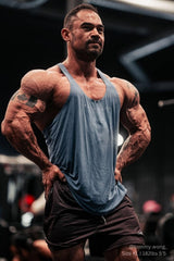 Jed North Herren Classic Bodybuilding Racerback Stringer - Blau