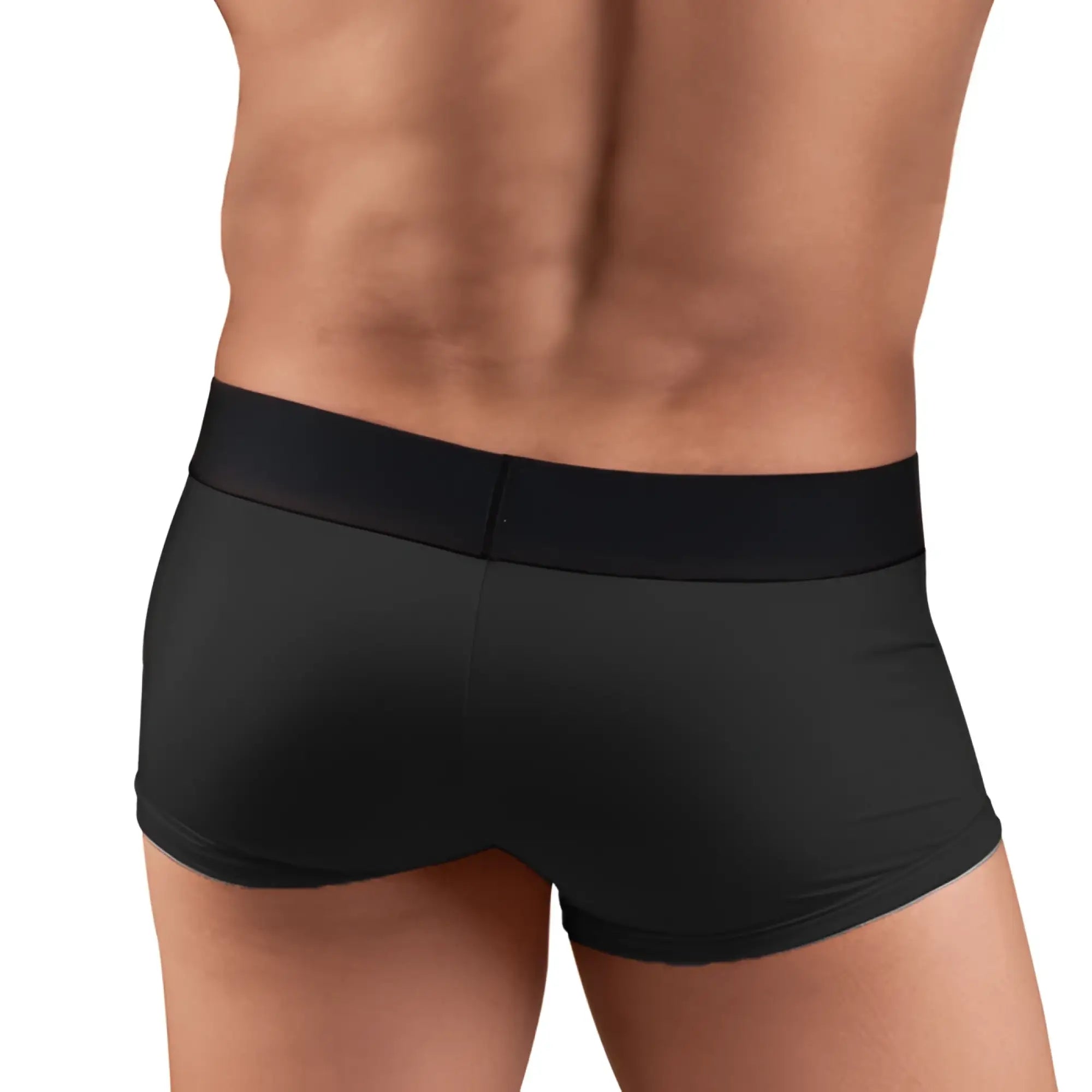 Black men’s briefs in a 2 pack with smooth microfiber fabric and elastic waistband in black and red by papi