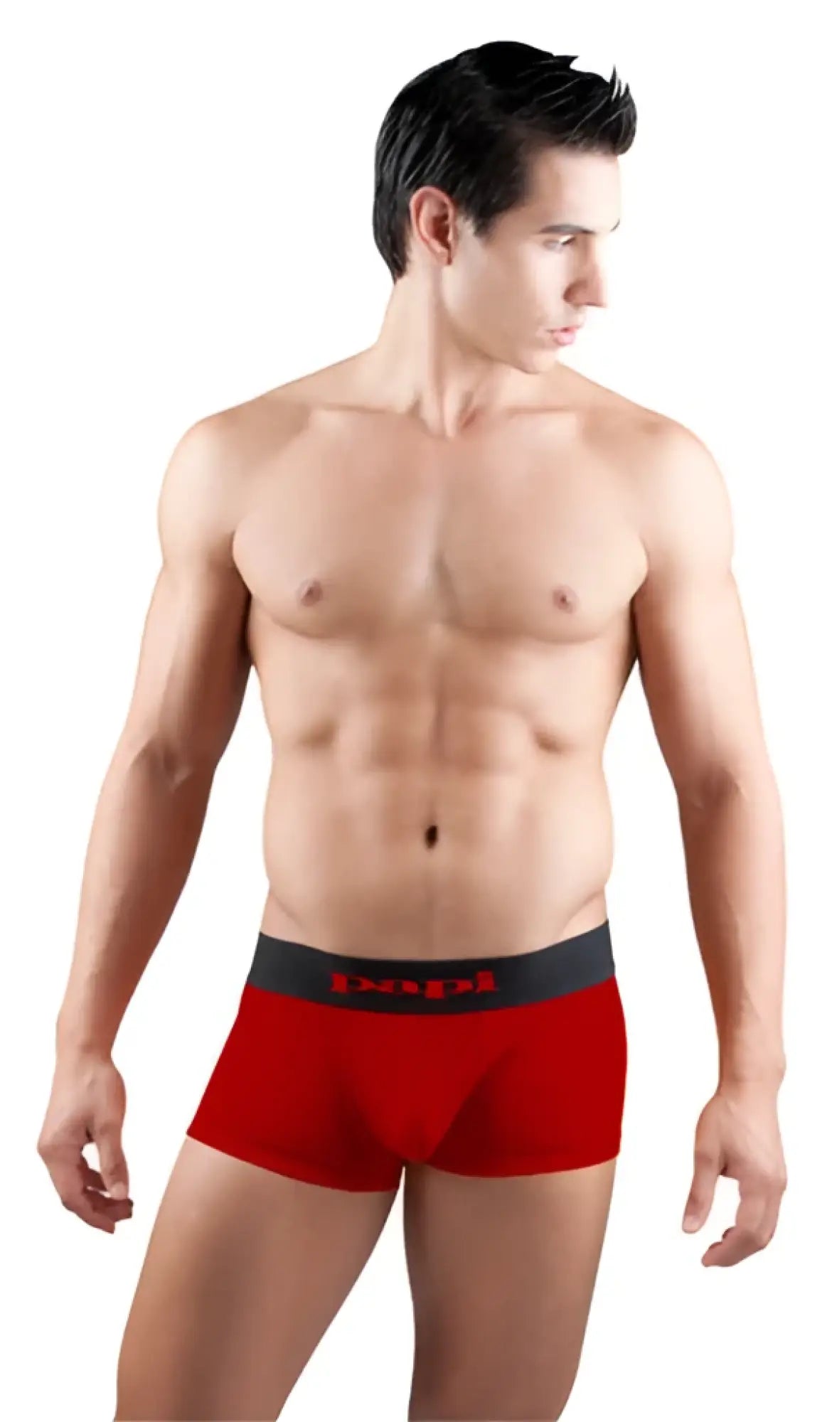 Red men’s briefs with black waistband featuring mexx logo in red microfiber boxer brief underwear size m