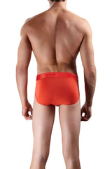 Bright orange 2xist cotton contour pouch briefs with matching waistband and red 20xx logo size small