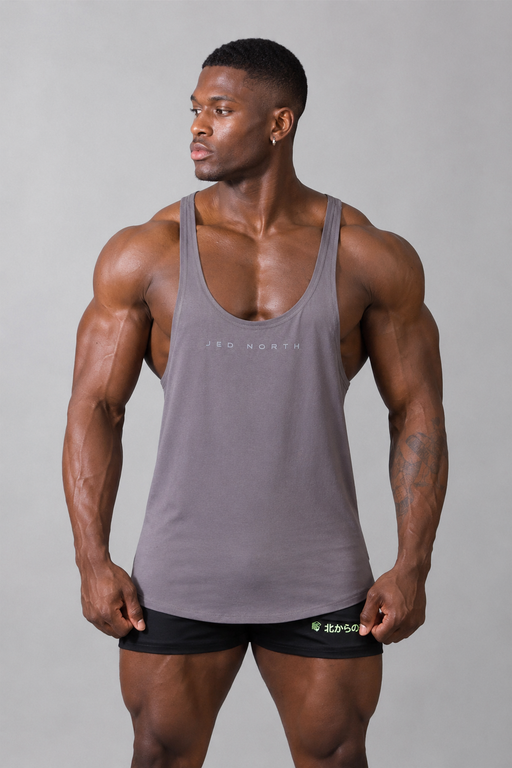 Jed North Herren Classic Bodybuilding Racerback Stringer - Stahlgrau