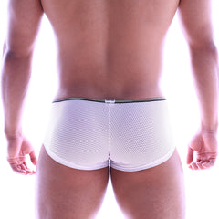 MetroMaleWear vigor trunk white mesh briefs with black elastic waistband for breathable everyday wear
