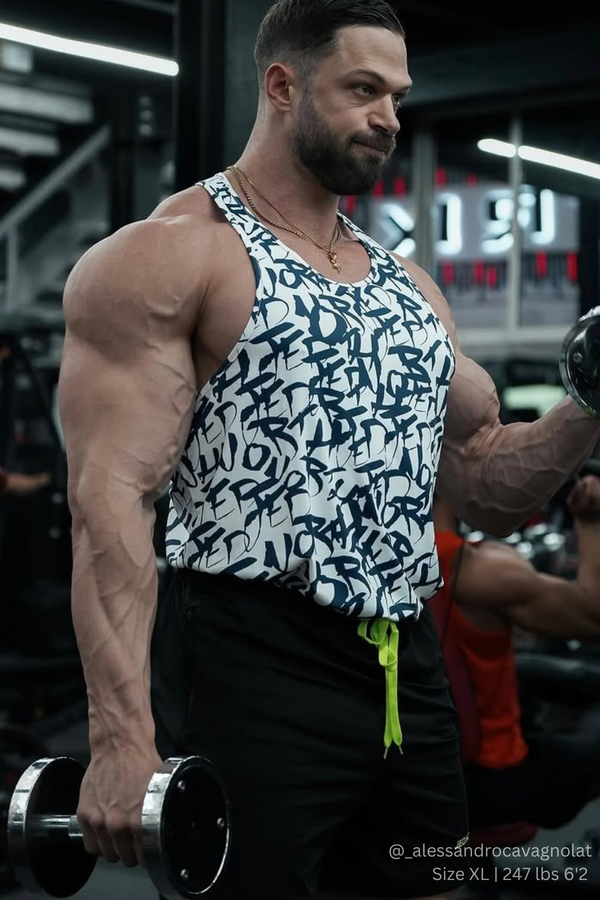 Jed North Herren Muscle Stringer mit Grafik - Weißes Graffiti