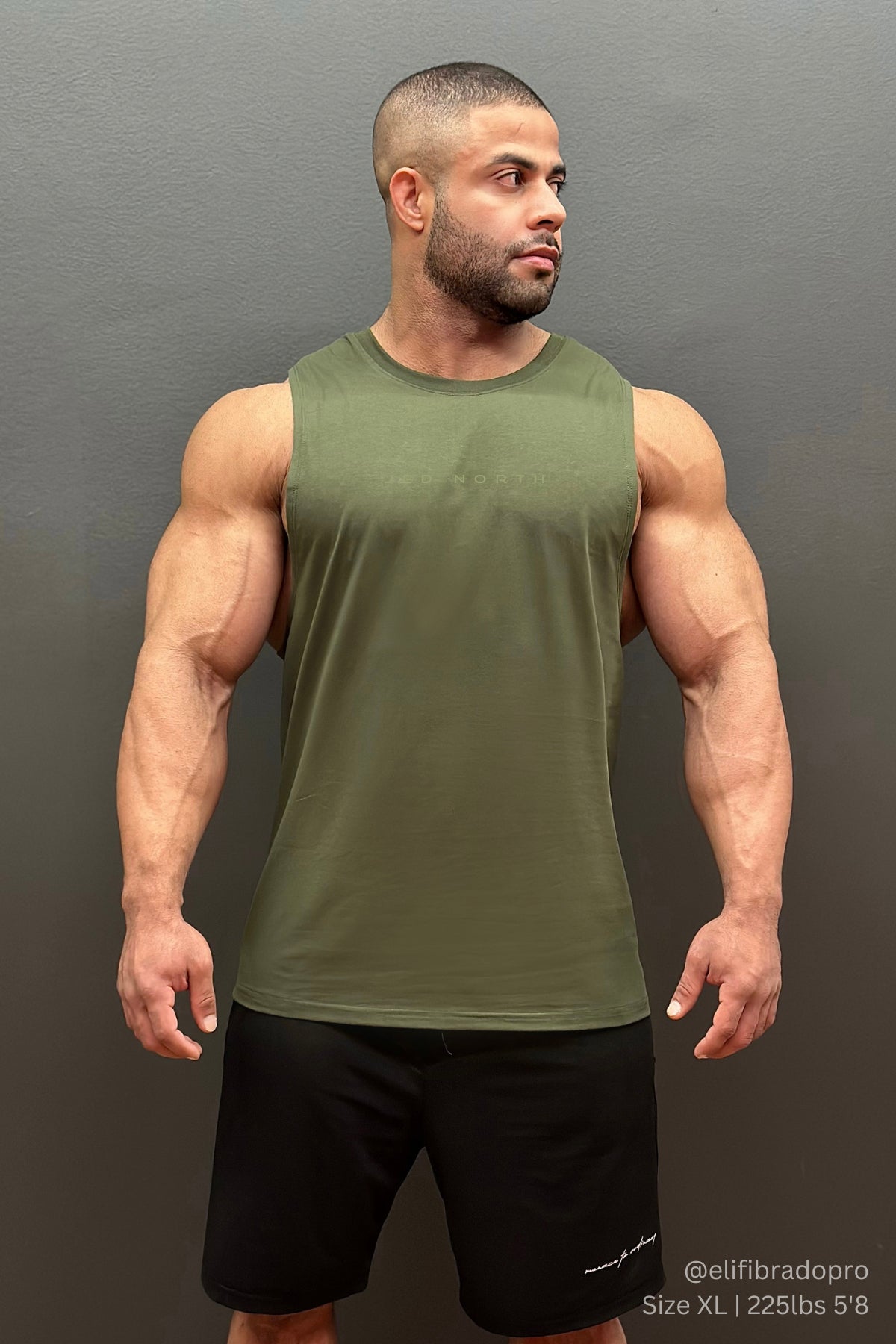 Jed North Apollo Ärmelloses Trainingsshirt für Herren - Oliv