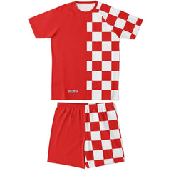 Maris Equi Herren-Set aus Shorts und Oberteil, inspiriert von der nautischen Signalflagge „DANGER“
