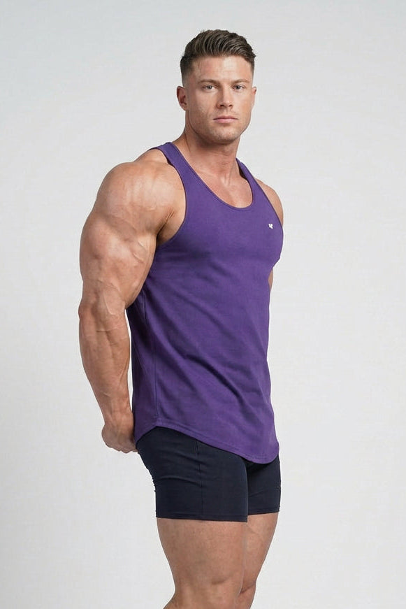 Jed North Herren schnelltrocknendes Bodybuilding-Stringer-Tanktop - Violett