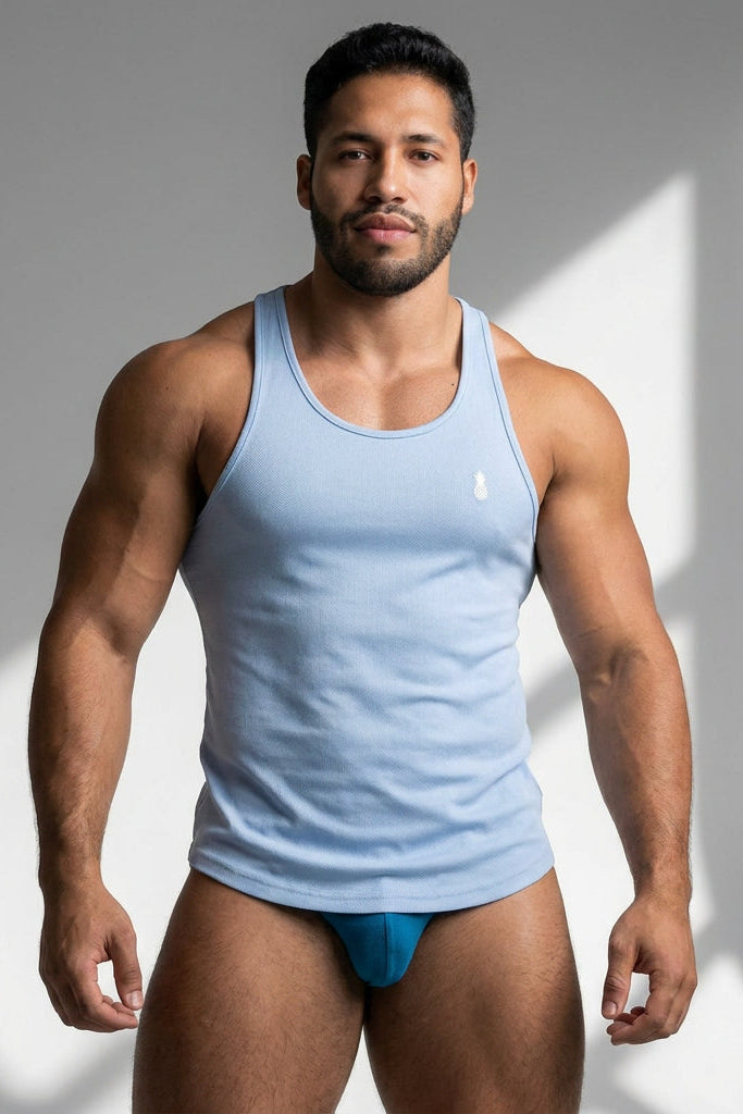 Débardeur de sport JJ Cool-Dry pour homme JJ Malibu - Bleu ciel