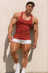 Jed North Herren Classic Bodybuilding Racerback Stringer - Kastanienbraun