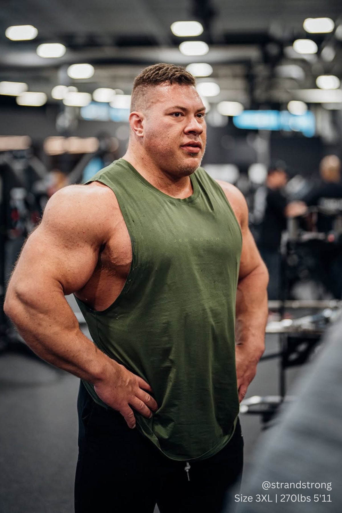 Jed North Apollo Ärmelloses Trainingsshirt für Herren - Oliv