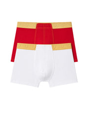 Tartarus Men's Monaco Trunk - 2Pc Pack (White & Red)