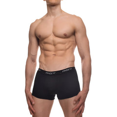 Black p.o.y. 3-pack boxer brief in 100 percent cotton showing the back side with a comfortable fit