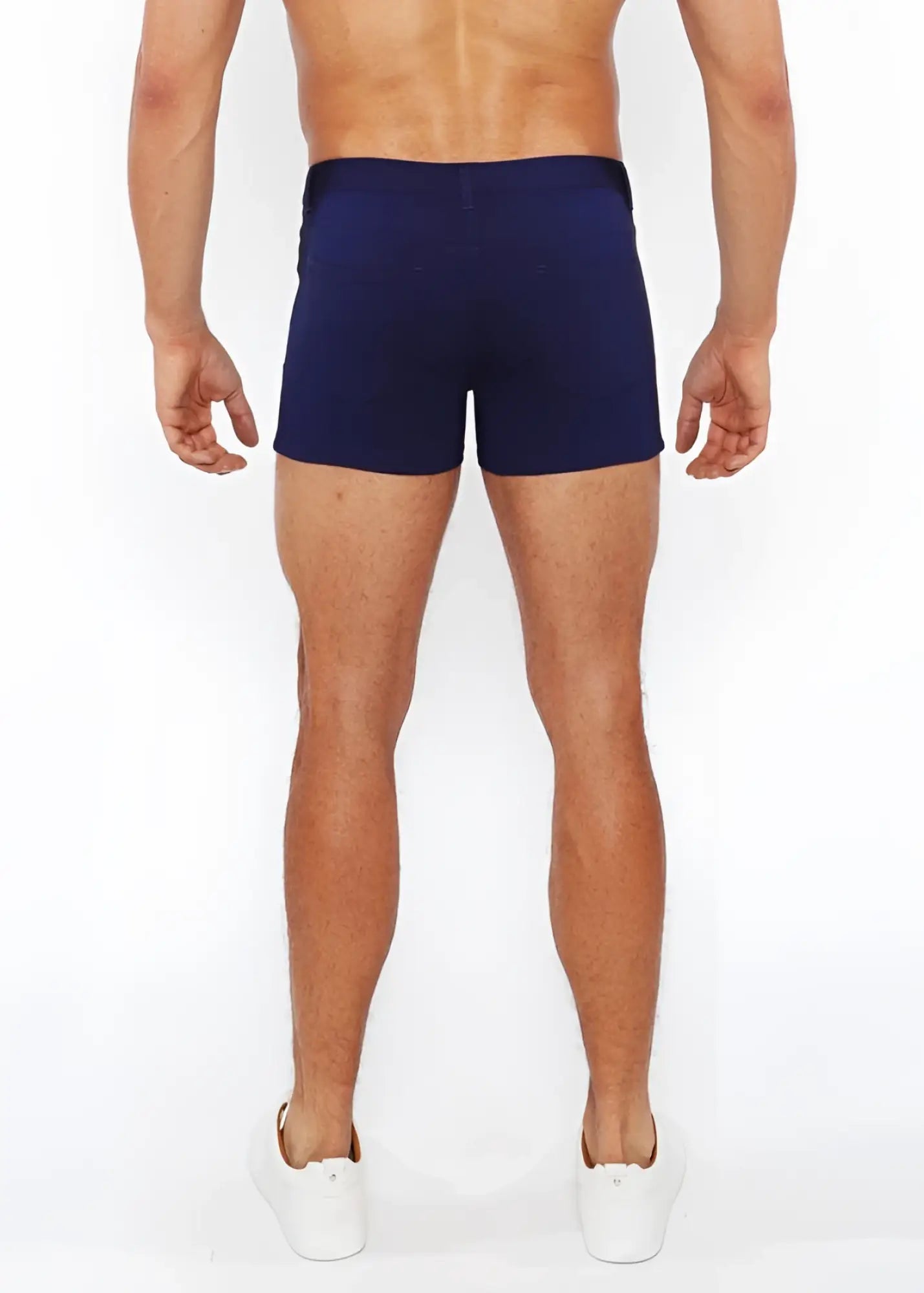 Navy blue 3 inch stretch knit duo tone briefs highlighting stretch knit fabric and comfortable fit