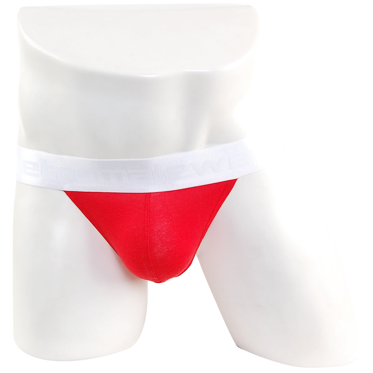 Red briefs with white elastic waistband metro malewear asian bikini 3pack 3004-3pk front view