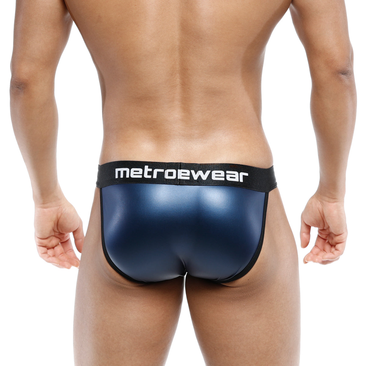MetroMaleWear Leather Bikini Navy 3004-F28