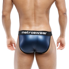 MetroMaleWear Leather Bikini Navy 3004-F28