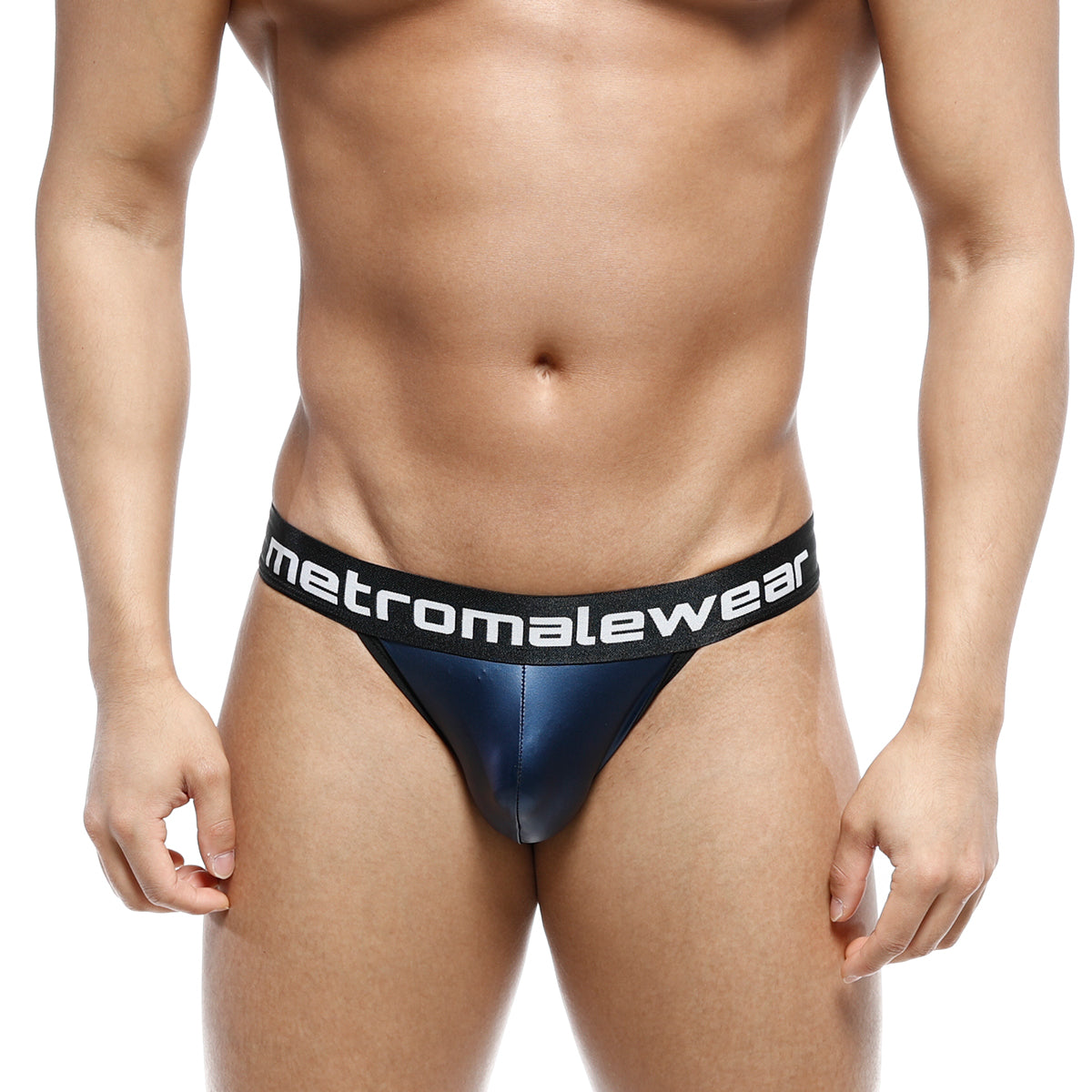 MetroMaleWear Leather Bikini Navy 3004-F28