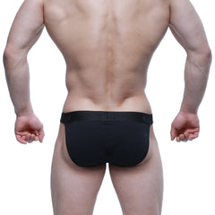 Black briefs metroMalewear Asian bikini 3004-M21 with smooth form-fitting design and elastic waistband