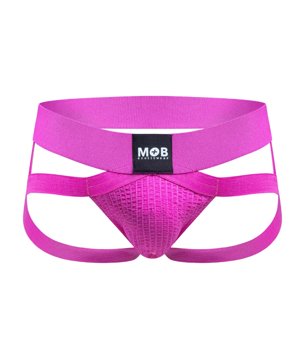 Men’s x jockstrap vibrant fuchsia pink athletic briefs with textured front panel and wide elastic supportive straps