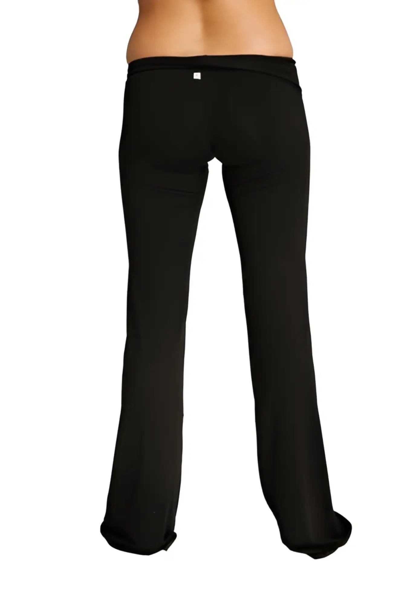 4-rth women’s classic yoga pant in black soft fabric with a comfortable elastic waistband for flexible wear