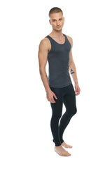 Dark gray heathered fitted tank top with simple round neckline the perfect tank charcoal heather