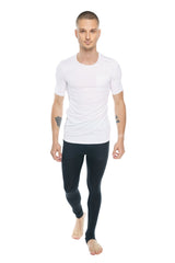 White short-sleeved crew neck cotton t-shirt with a pocket perfect for casual wear in arctic white
