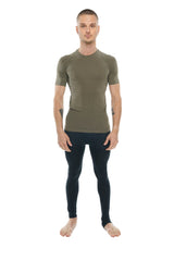 T-shirt raglan à col rond de créateur (vert olive)