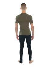 T-shirt raglan à col rond de créateur (vert olive)