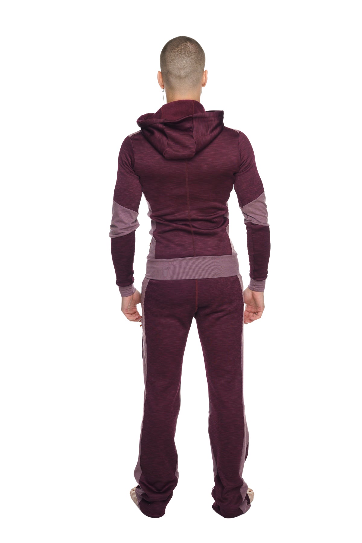 **Collection Hiver** Sweat à capuche de yoga croisé en polaire épaisse et luxueuse, coupe ajustée (violet prune)
