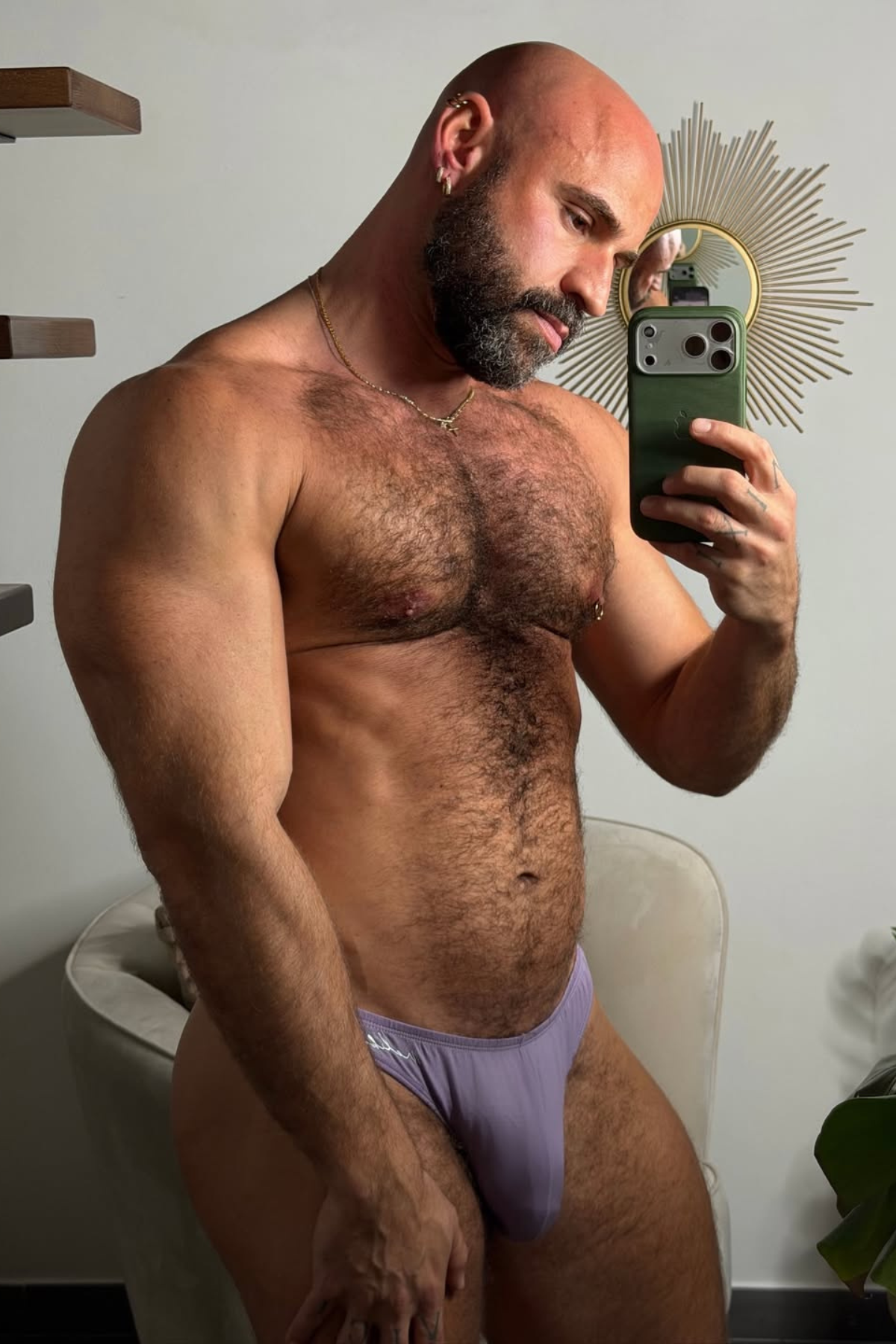 JJ Malibu Herren Premium Modal Scrunch-Back Tanga - Dusty Lavender