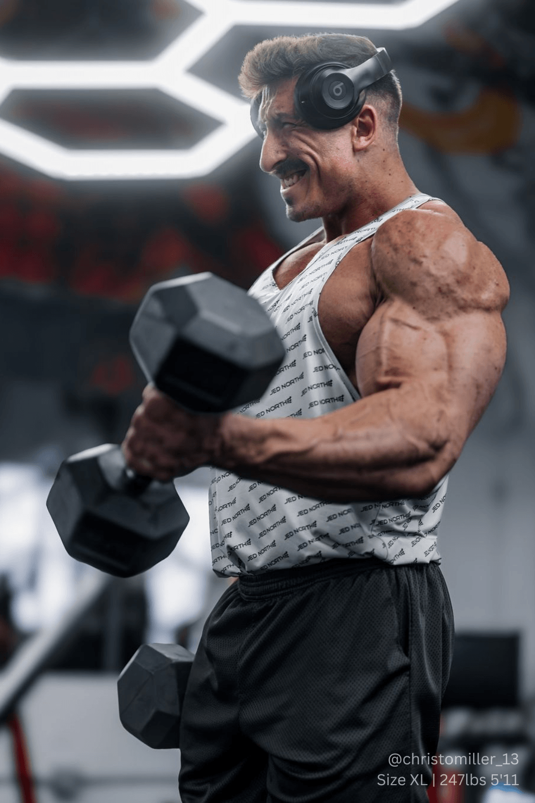 Jed North Herren Graphic Muscle Stringer - Graues JN-Logo