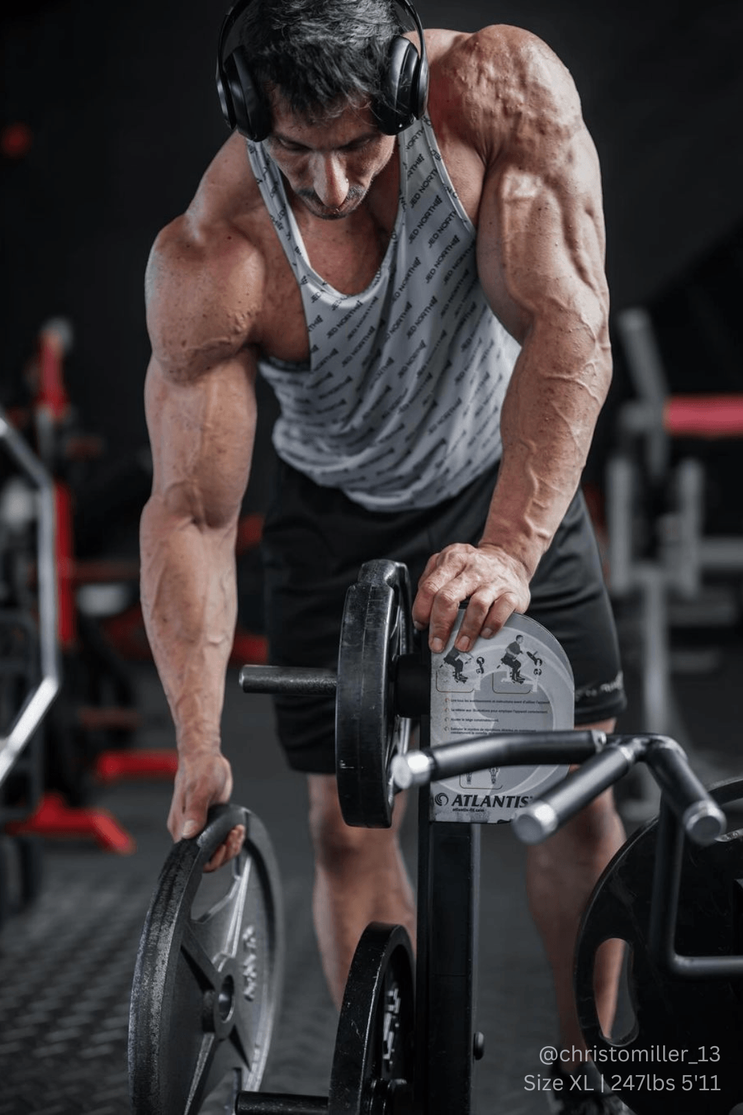 Jed North Herren Graphic Muscle Stringer - Graues JN-Logo