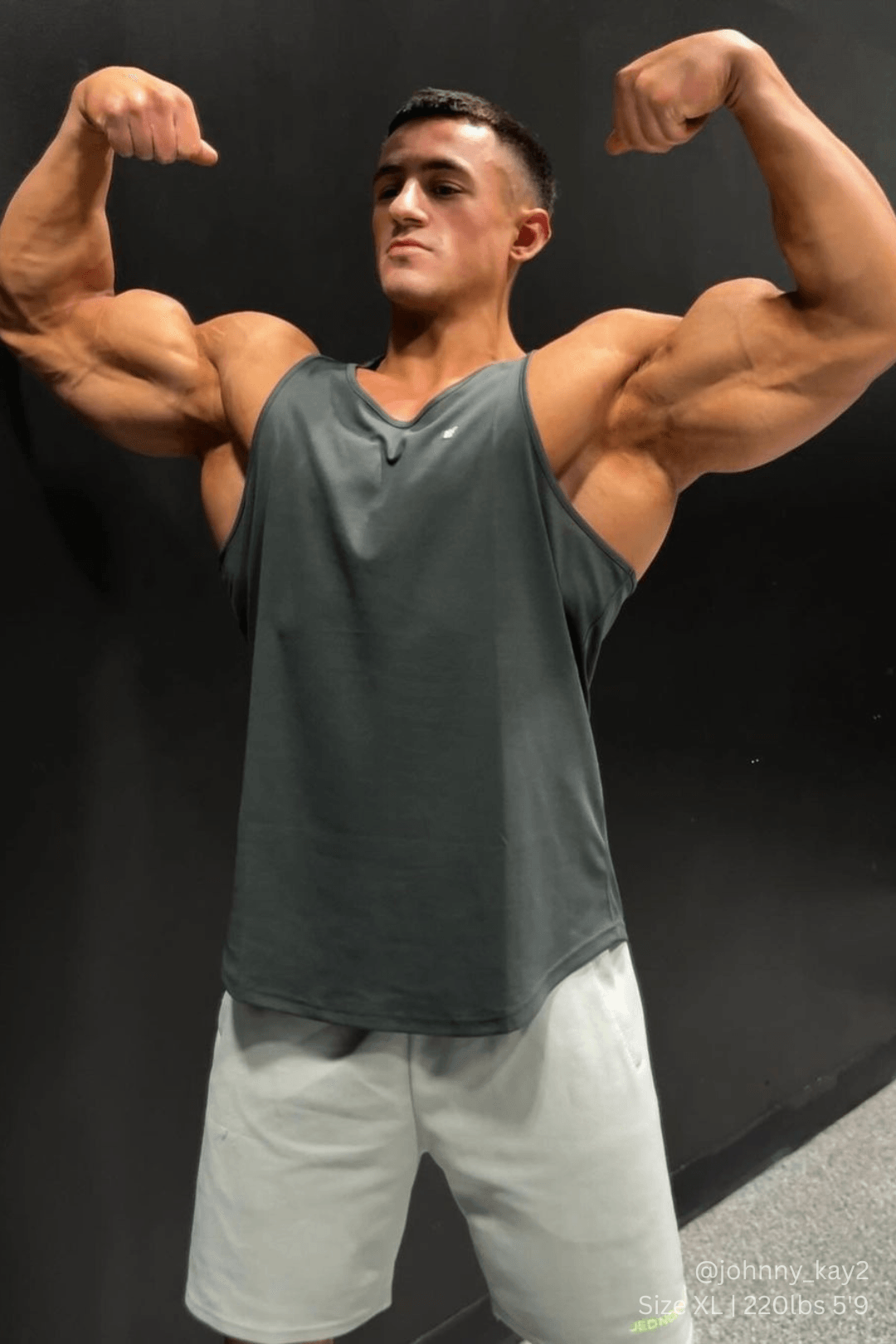 Jed North Herren schnelltrocknendes Bodybuilding-Workout-Stringer-Shirt – Anthrazit