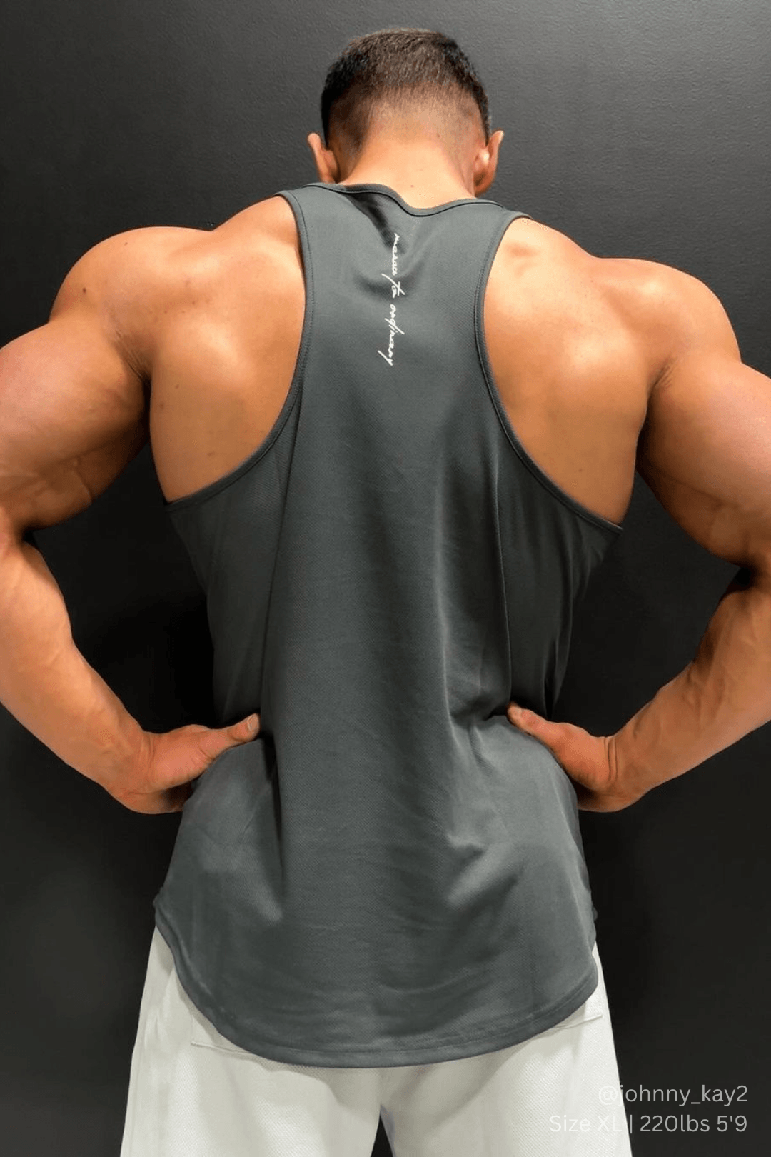Jed North Herren schnelltrocknendes Bodybuilding-Workout-Stringer-Shirt – Anthrazit