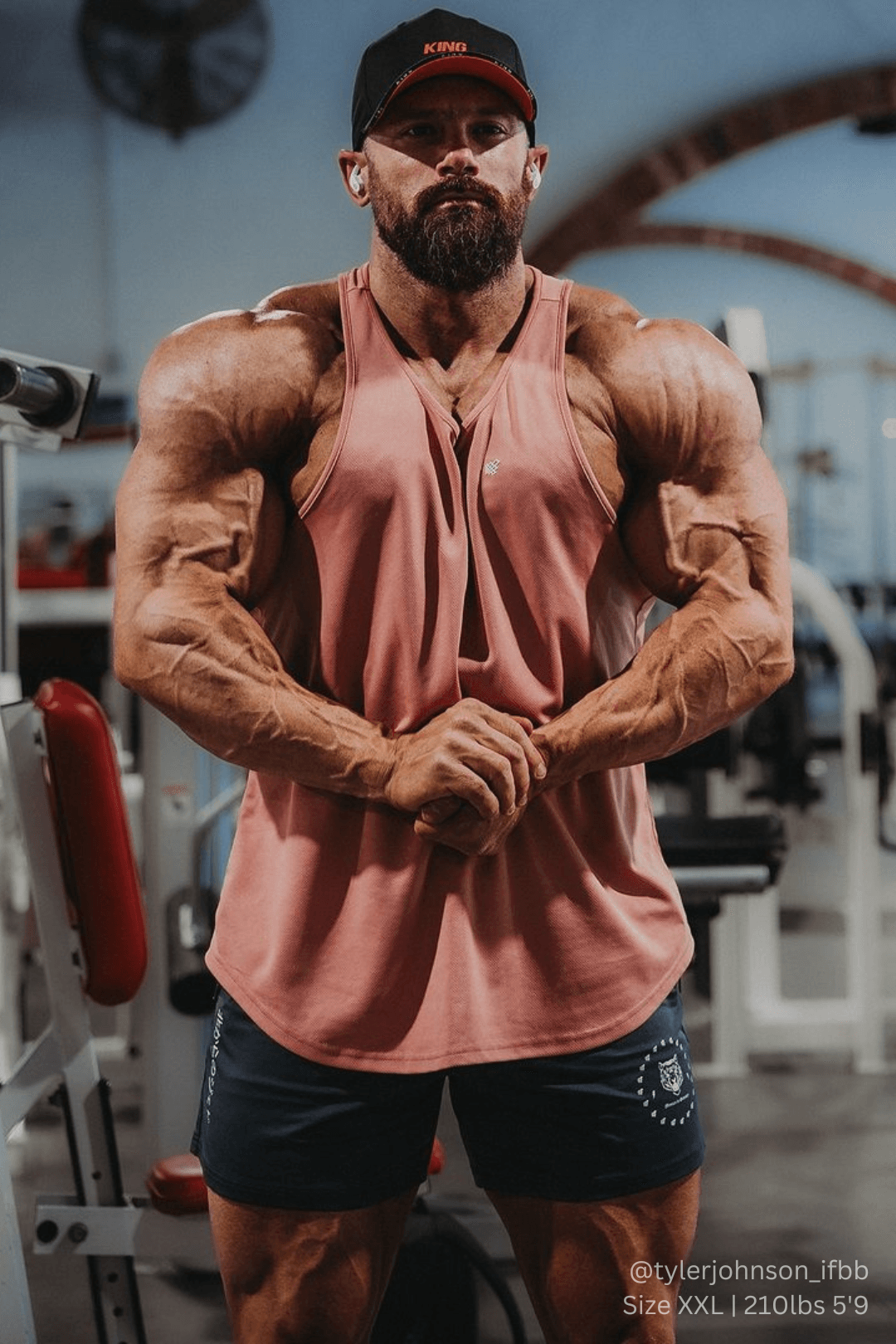 Jed North Herren schnelltrocknendes Bodybuilding-Workout-Stringer-Tanktop - Lachs