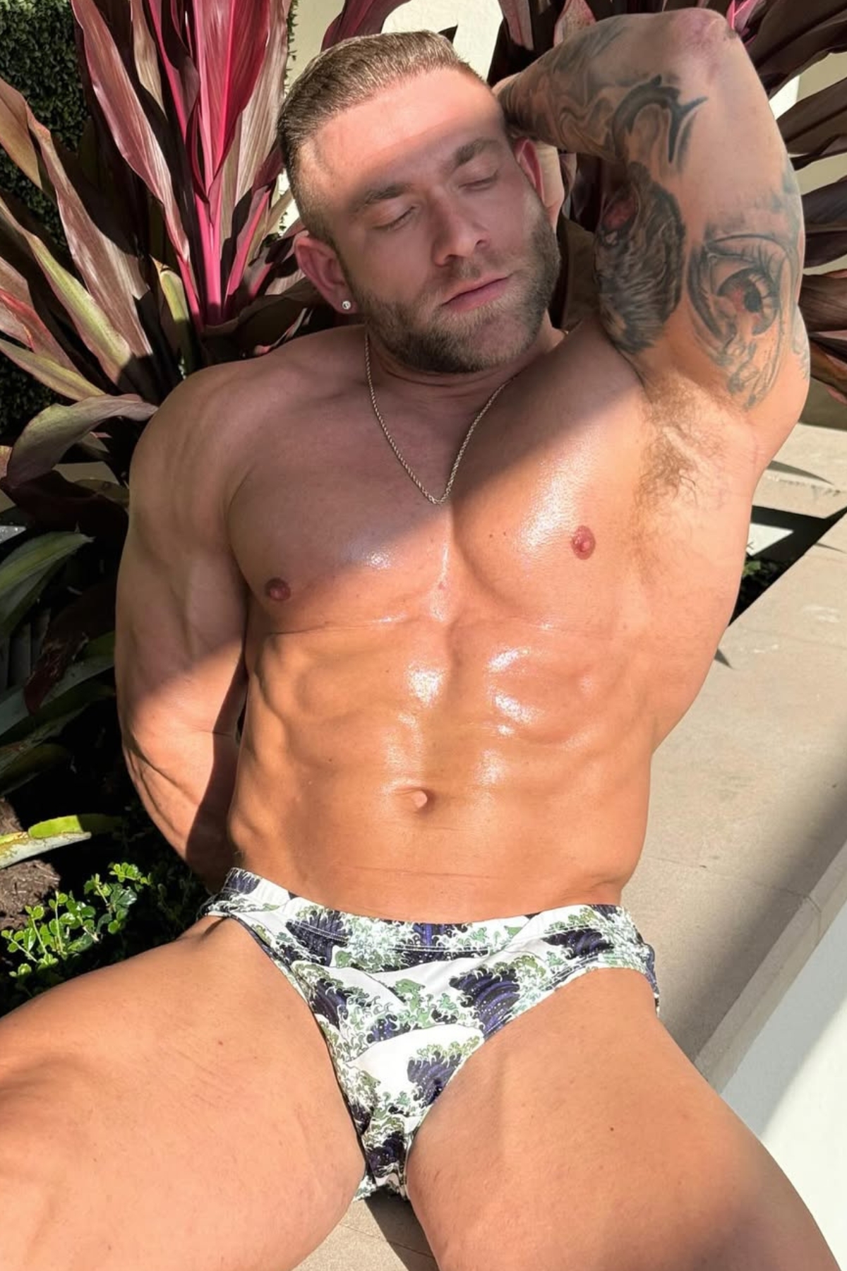 JJ Malibu Men's Wet-N-Wild Swim Briefs - Crashing Waves