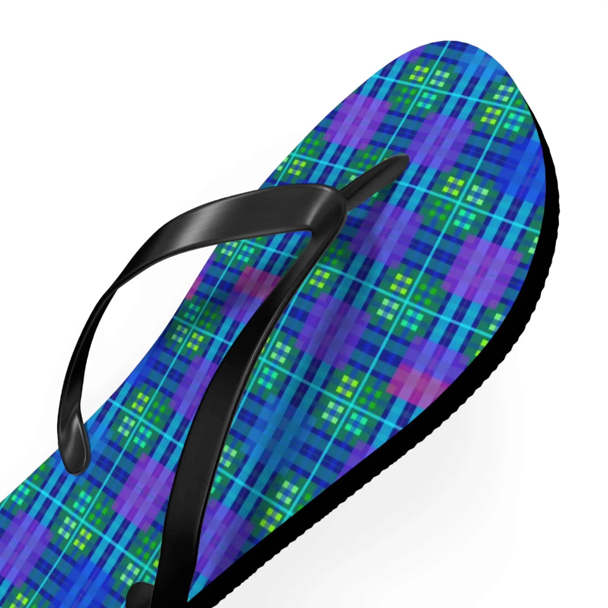 Maris Equi Herren-Flip-Flops mit blauem Schottenkaro