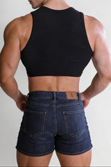 JJ Malibu Herren Wrapped Up geripptes bauchfreies Tanktop - Schwarz