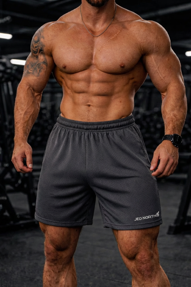 Jed North Men's Athletic Mesh Shorts - Storm Gray